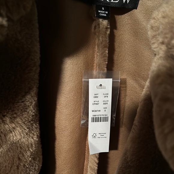J. Crew Tan Teddy Jacket Plush Oversized Style - Picture 4 of 5